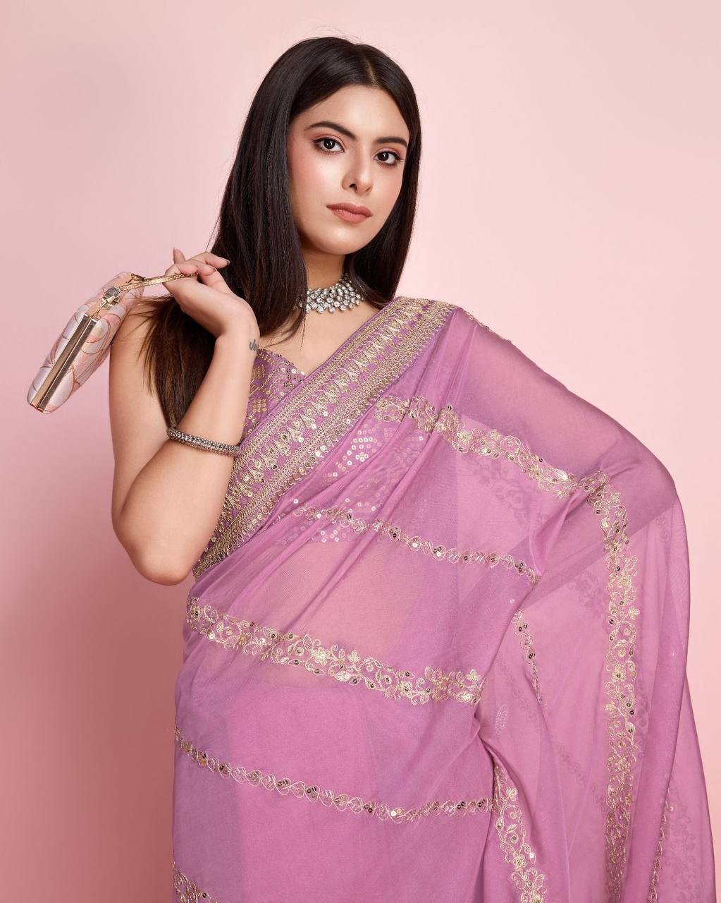 Elegant Wedding Saree in Premium Soft Taby Silk