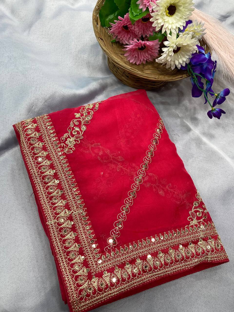 Elegant Wedding Saree in Premium Soft Taby Silk