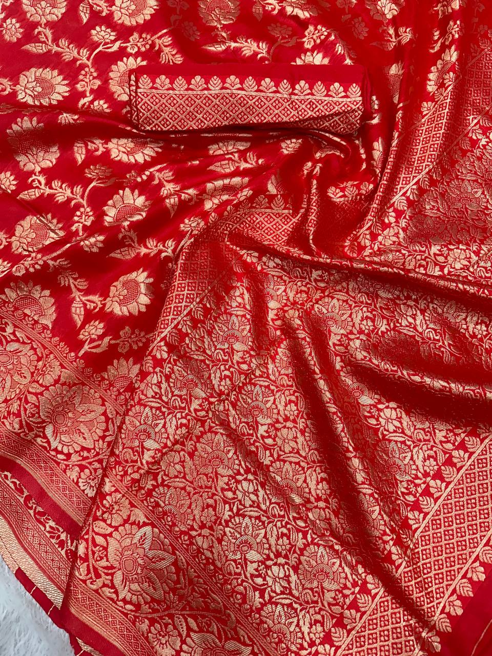 Luxurious Lichi Silk, known for its soft texture and beautiful drape