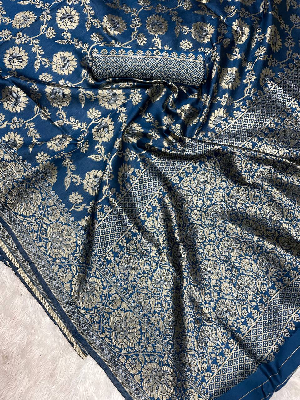 Luxurious Lichi Silk, known for its soft texture and beautiful drape