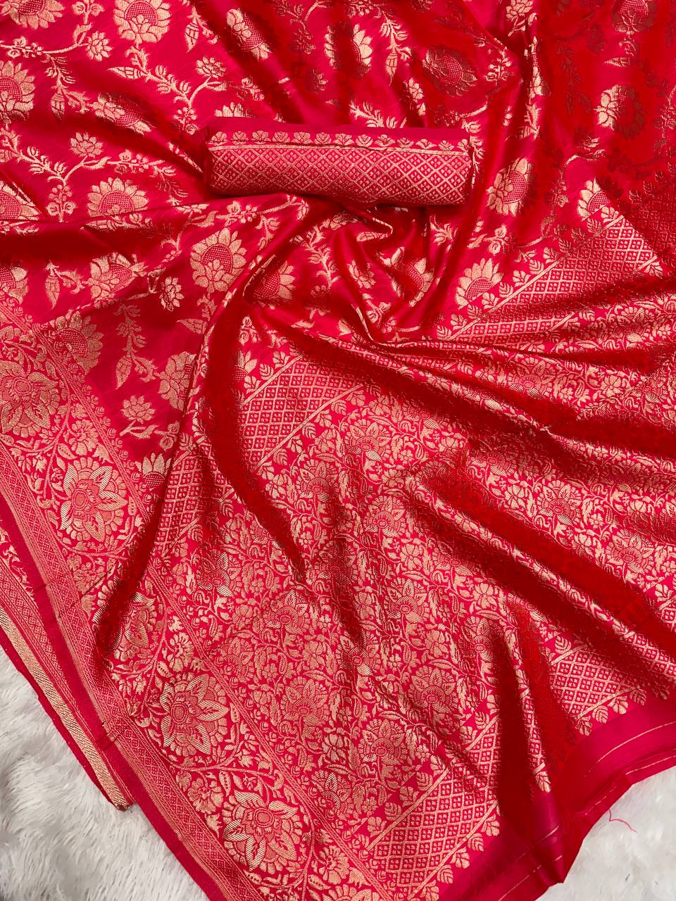 Luxurious Lichi Silk, known for its soft texture and beautiful drape