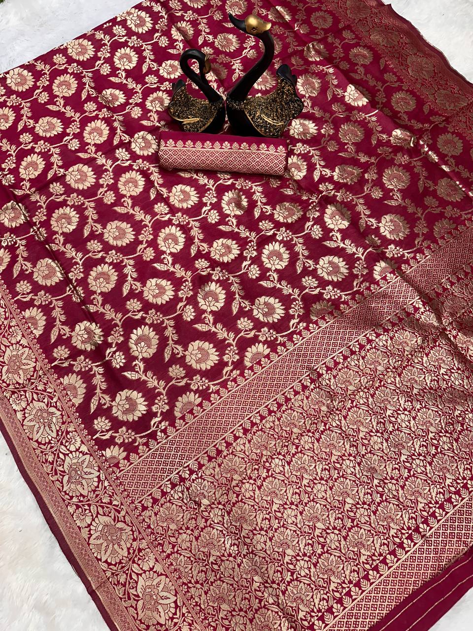 Luxurious Lichi Silk, known for its soft texture and beautiful drape