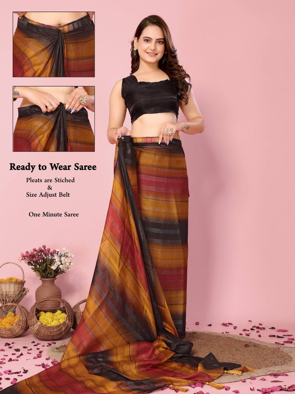 Dubai Ready-to-Wear Sarees - Rangoli Zari Silk