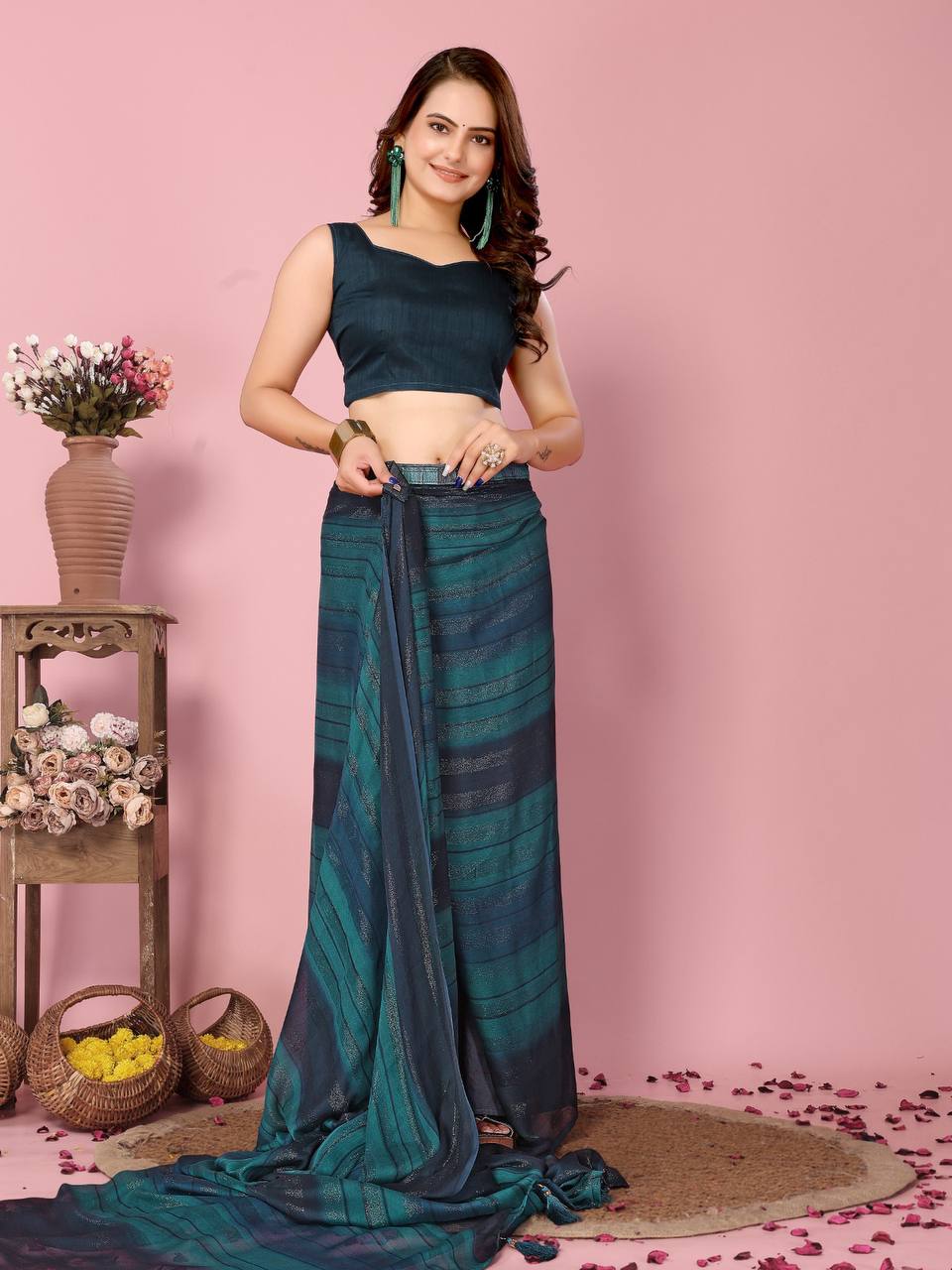 Dubai Ready-to-Wear Sarees - Rangoli Zari Silk