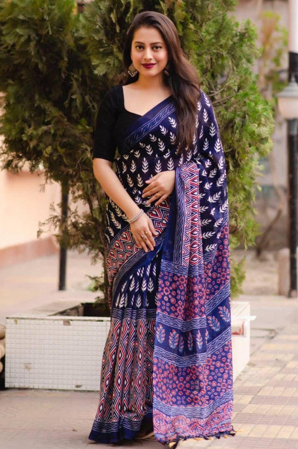 Soft Jute Silk Printed Saree