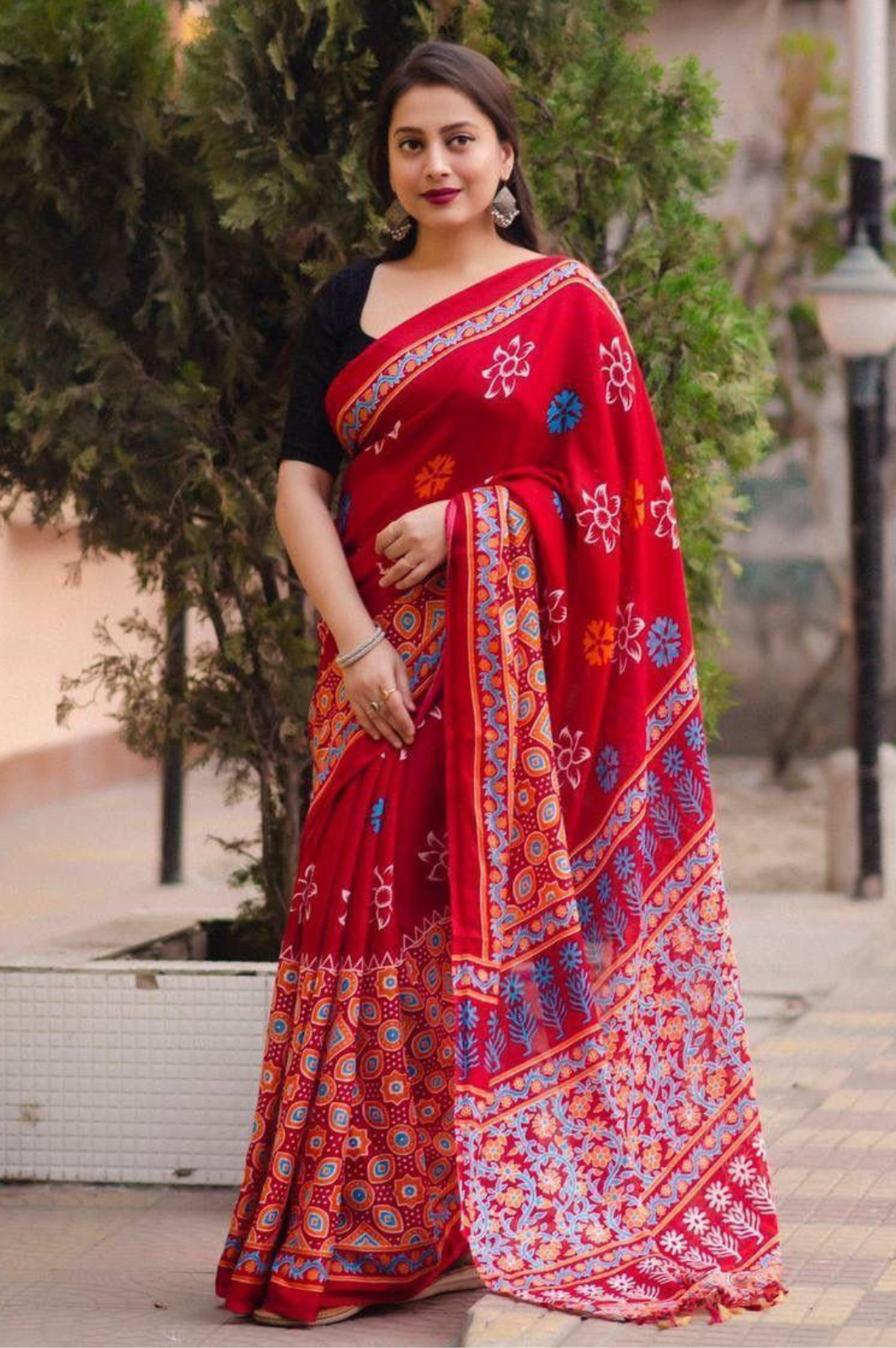 Soft Jute Silk Printed Saree