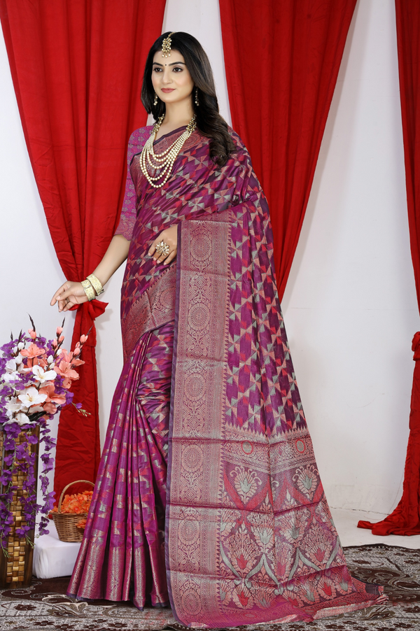 Soft Organza Saree with Zari Weaving and Gorgeous Pallu