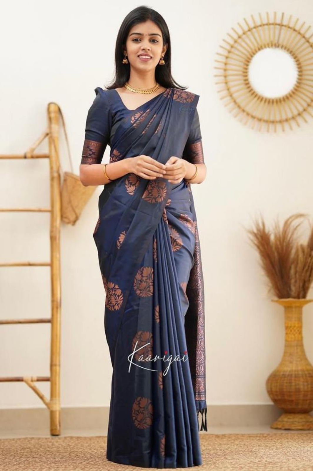 Art Silk Saree with Contrast Woven Border